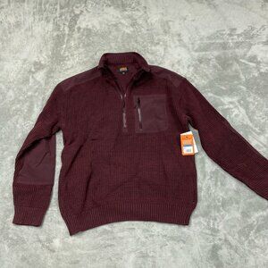 Bass Outdoor Half-Zip Waffle Knit Sweater XL Fudge Cotton/Polyester NWT 6376